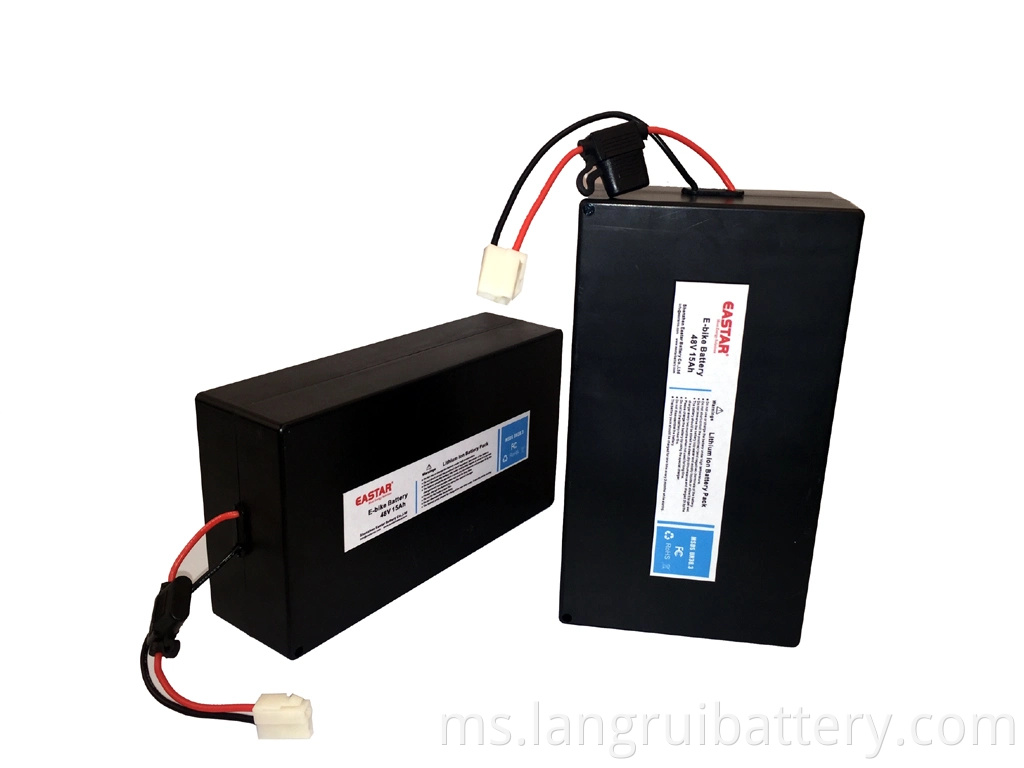 Bateri E-Bike 48V 15AH Lithium Battery Pack Bateri Lithium dengan Sijil